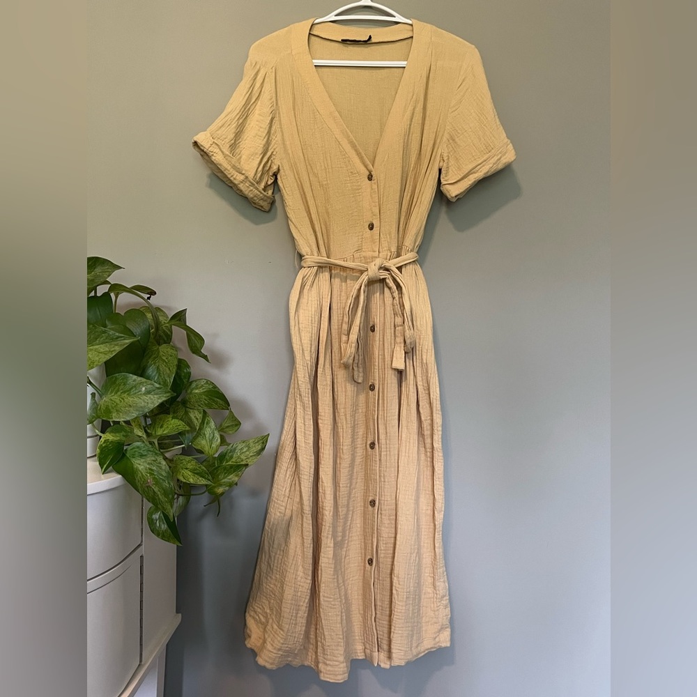 Bocage - Button up Belted Midi Dress